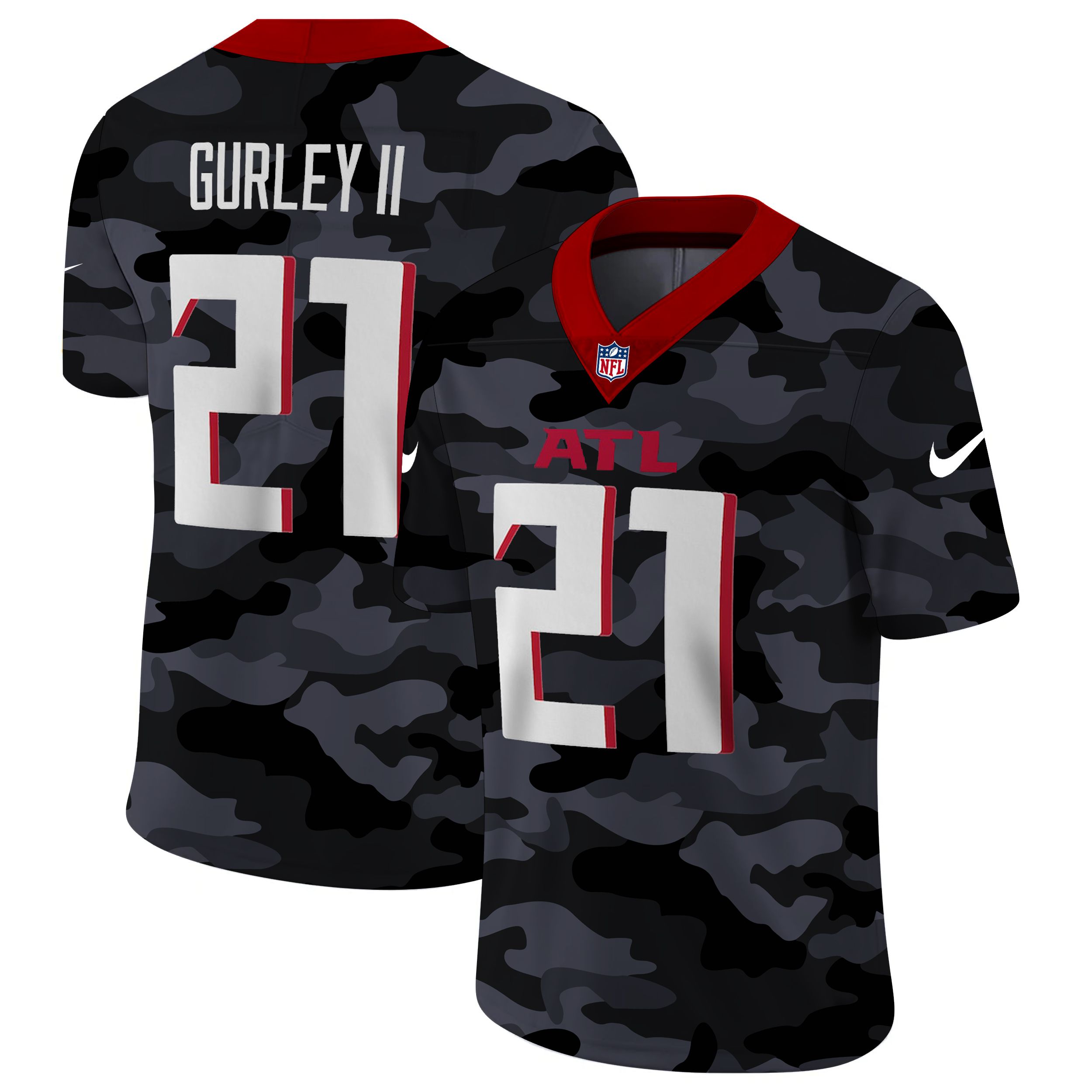 Men Atlanta Falcons #21 Gurley II 2020 Nike 2ndCamo Salute to Service Limited NFL Jerseys